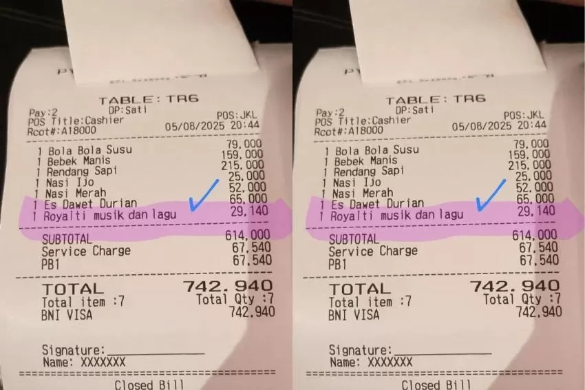Viral Restoran Cantumkan Biaya Royalti Musik Rp29 Ribu: Kontroversi atau Kebijakan?